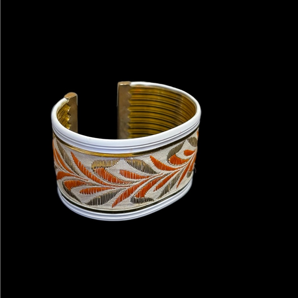 Vintage orange and‎ gold cuff bracelet 1970’s